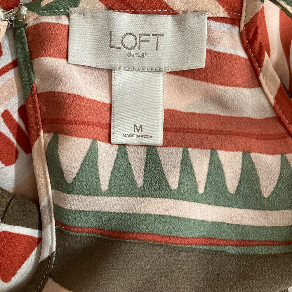 Loft Outlet M Print Top with Ruffle - Picture 3 of 5